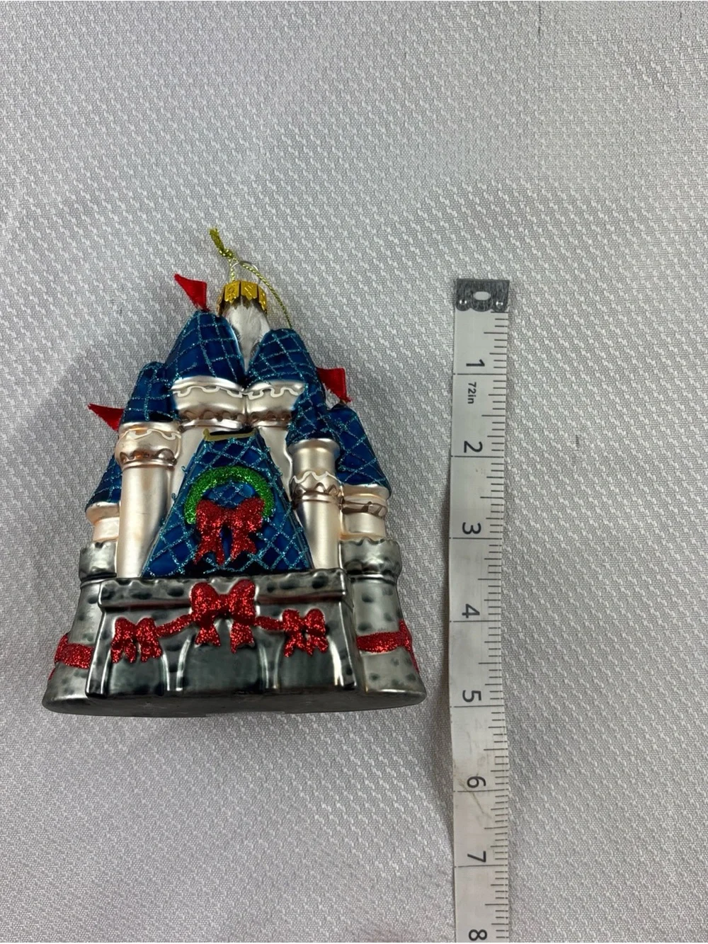 Disney Parks Fantasyland Castle Glass Ornament NWT Disneyland Disney World